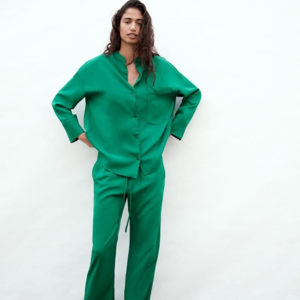 Zara flowy top and pant set